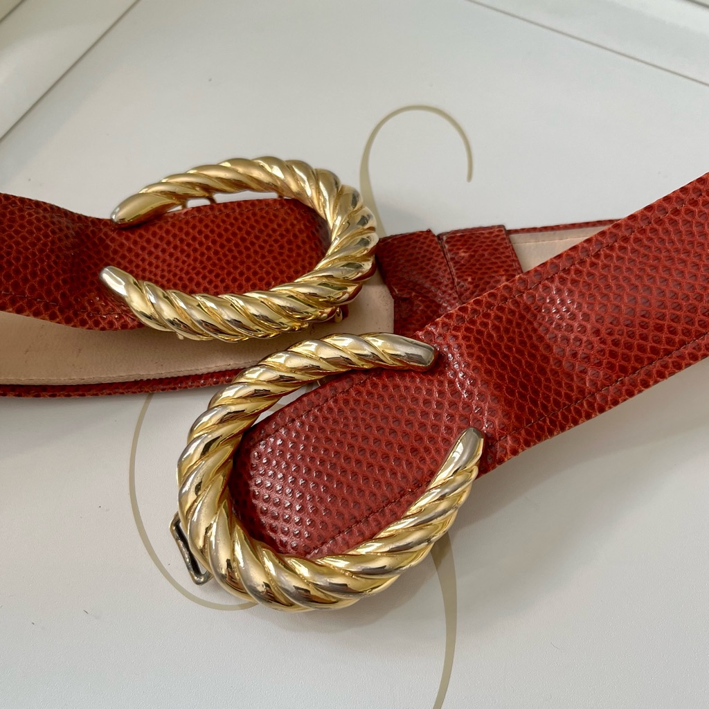Vintage Red Leather Belt